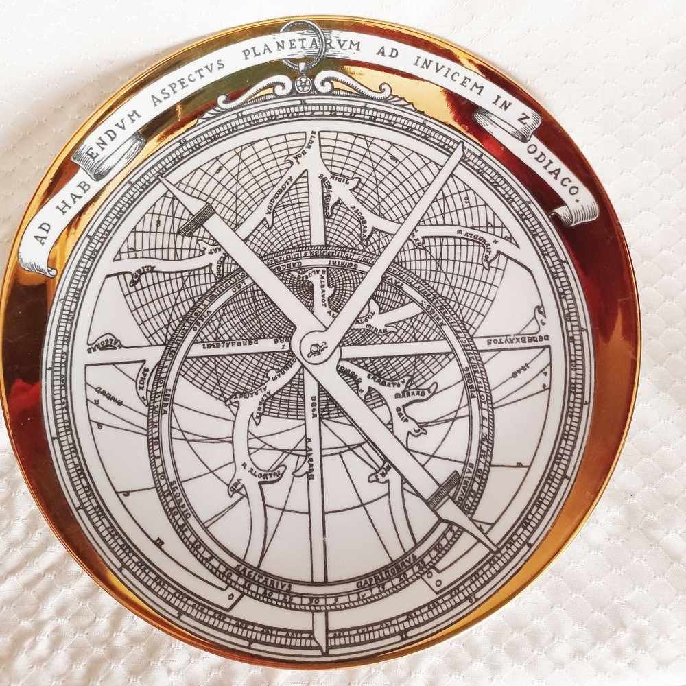 Rare find! FORNASETTI "ASTROLABIO" Plate 1960s Hand MADE IN ITALY No. 3